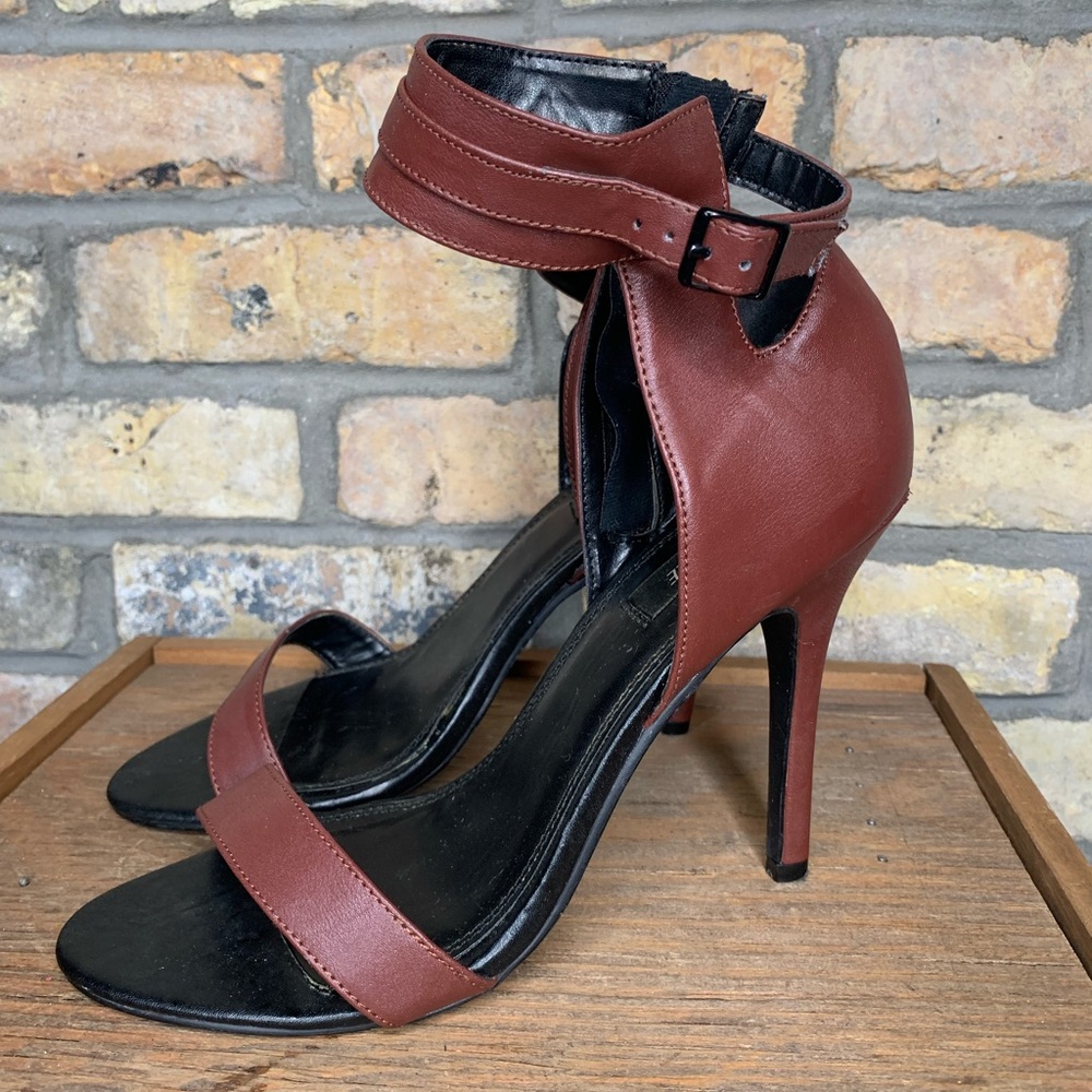 COPY - Sophia & Lee Brown Ankle Strap Heeled Sandals